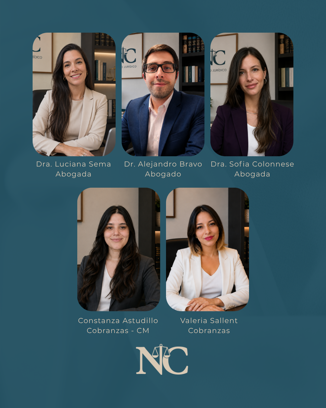 Equipo de Estudio Jurídico NC: Dra. Luciana Sema, Dr. Alejandro Bravo, Dra. Sofia Colonnese, Constanza Astudillo y Valeria Sallent